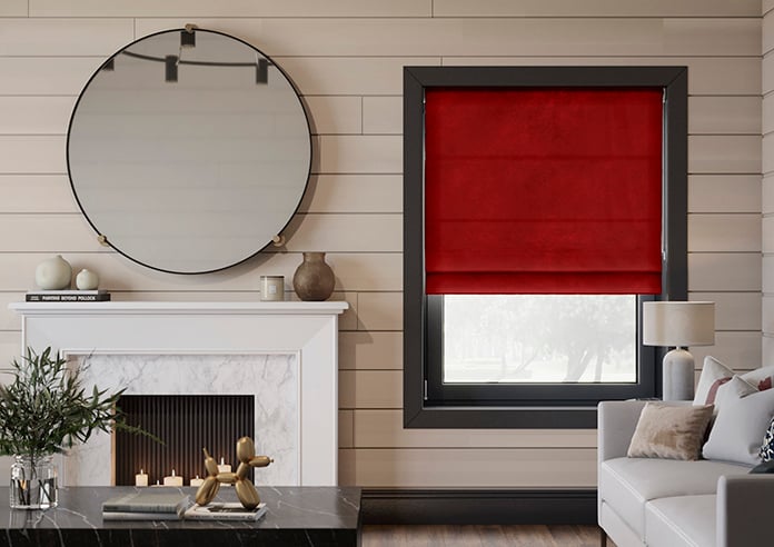 Odessa Velvet, Scarlet - Twist&Fit Roman Blind - Image 3